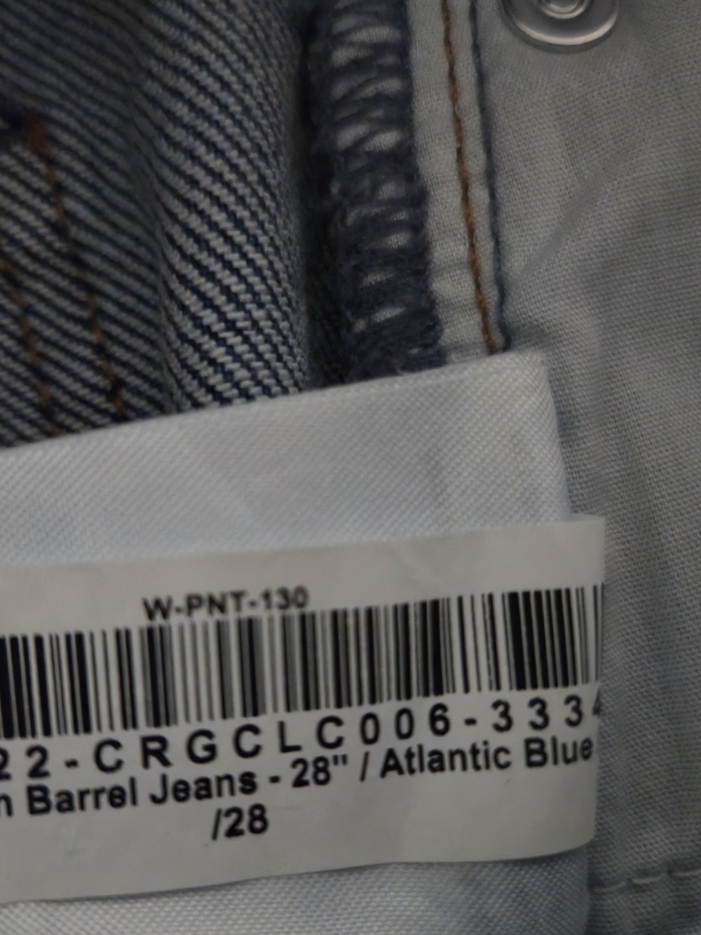 Quince Bella Stretch Barrel Jeans Athlantic Blue Size 26 Inseam 28 - Picture 10 of 10